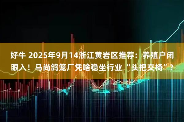 好牛 2025年9月14浙江黄岩区推荐：养殖户闭眼入！马尚鸽笼厂凭啥稳坐行业 “头把交椅”？