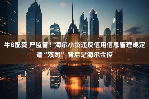 牛8配资 严监管！海尔小贷违反信用信息管理规定遭“双罚” 背后是海尔金控
